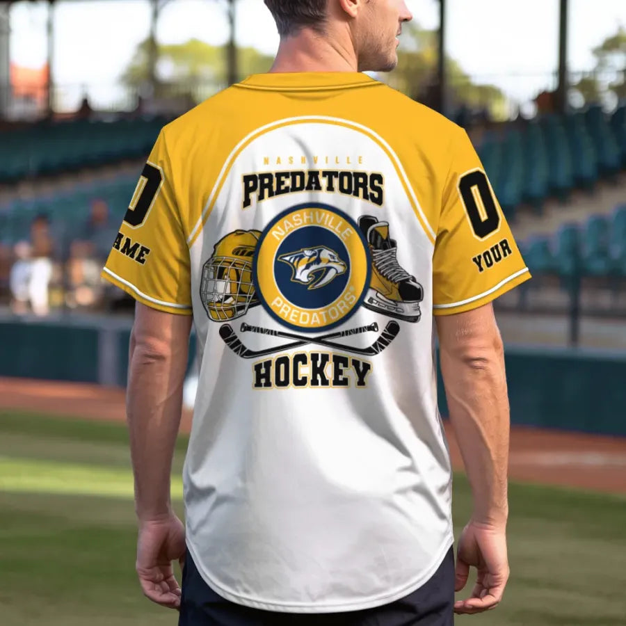Limited Edition – Customized NHL Nashville Predators Baseball Jersey - Image 3