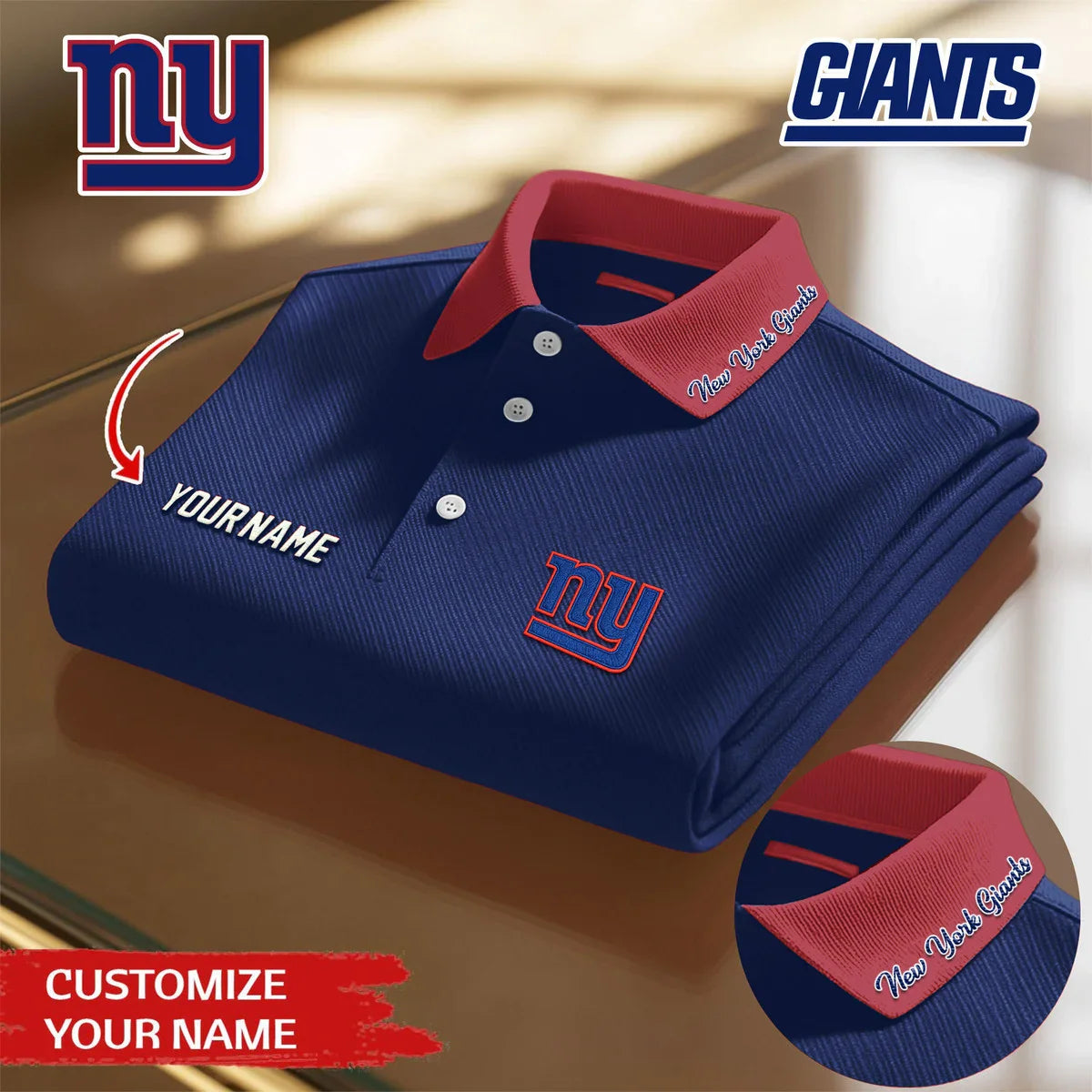 Limited Edition – Customized NFL New York Giants Polo Shirt