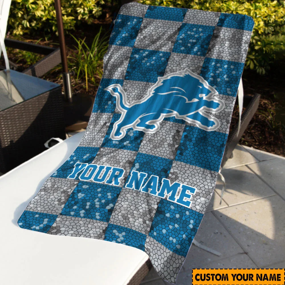 Limited Edition – Customized NFL Detroit Lions Beach Towel