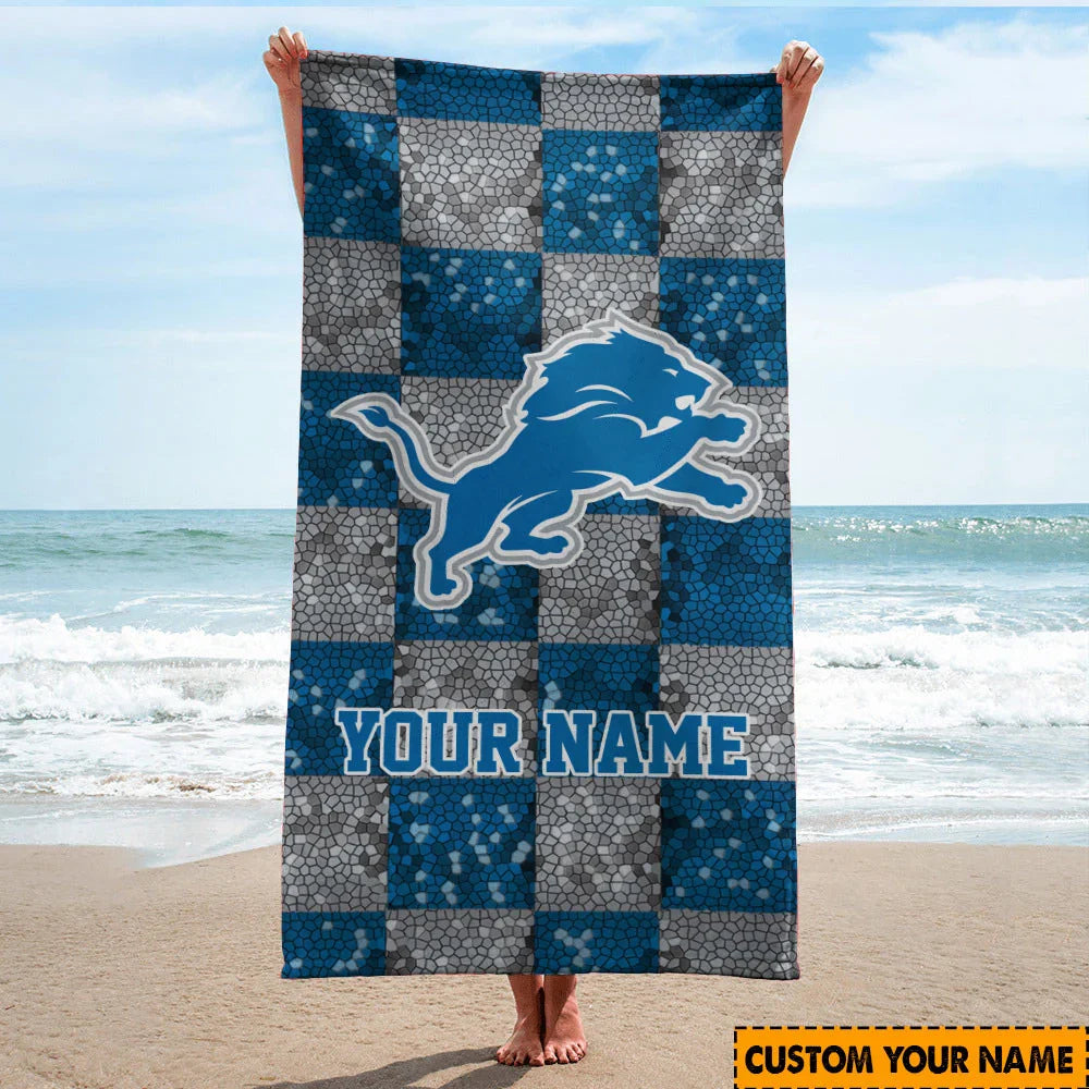 Limited Edition – Customized NFL Detroit Lions Beach Towel - Image 2