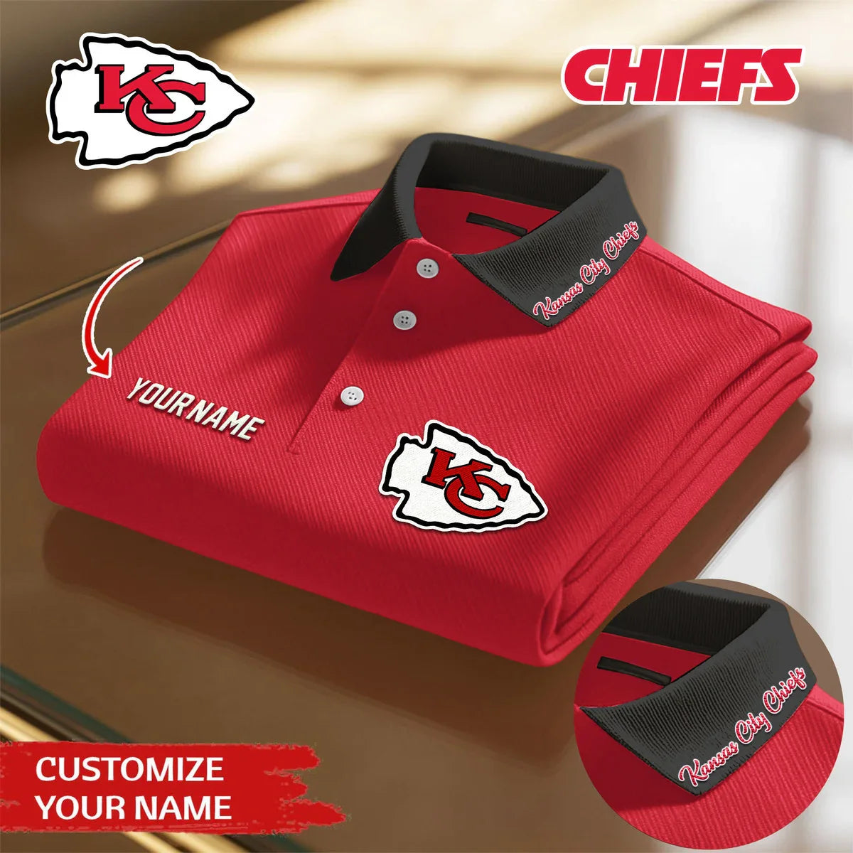Limited Edition – Customized NFL Kansas City Chiefs Polo Shirt