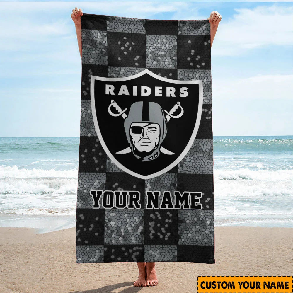 Limited Edition – Customized NFL Las Vegas Raiders Beach Towel