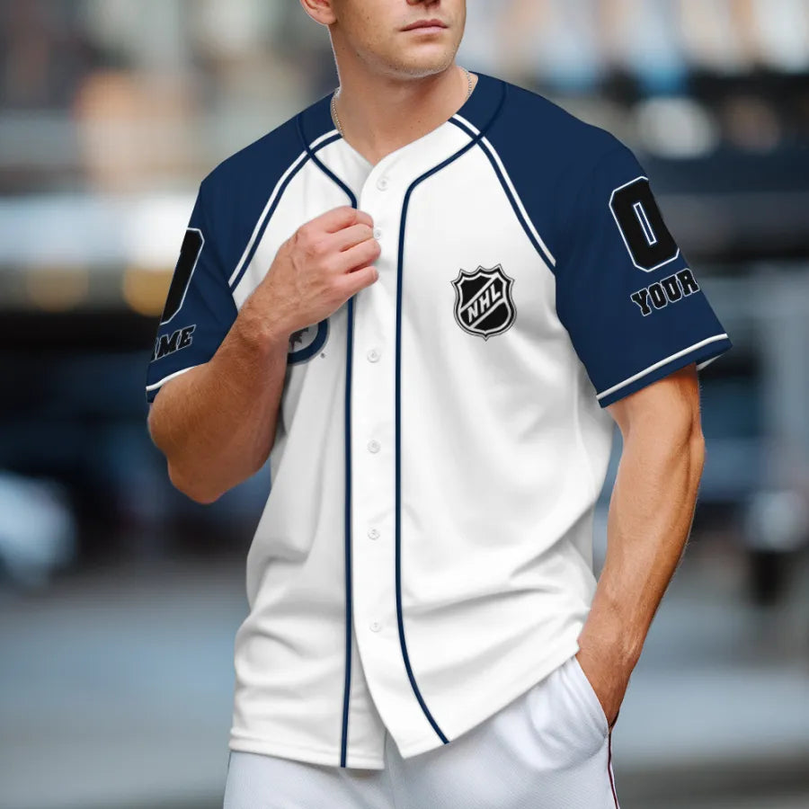 Limited Edition – Customized NHL Winnipeg Jets Baseball Jersey - Image 2