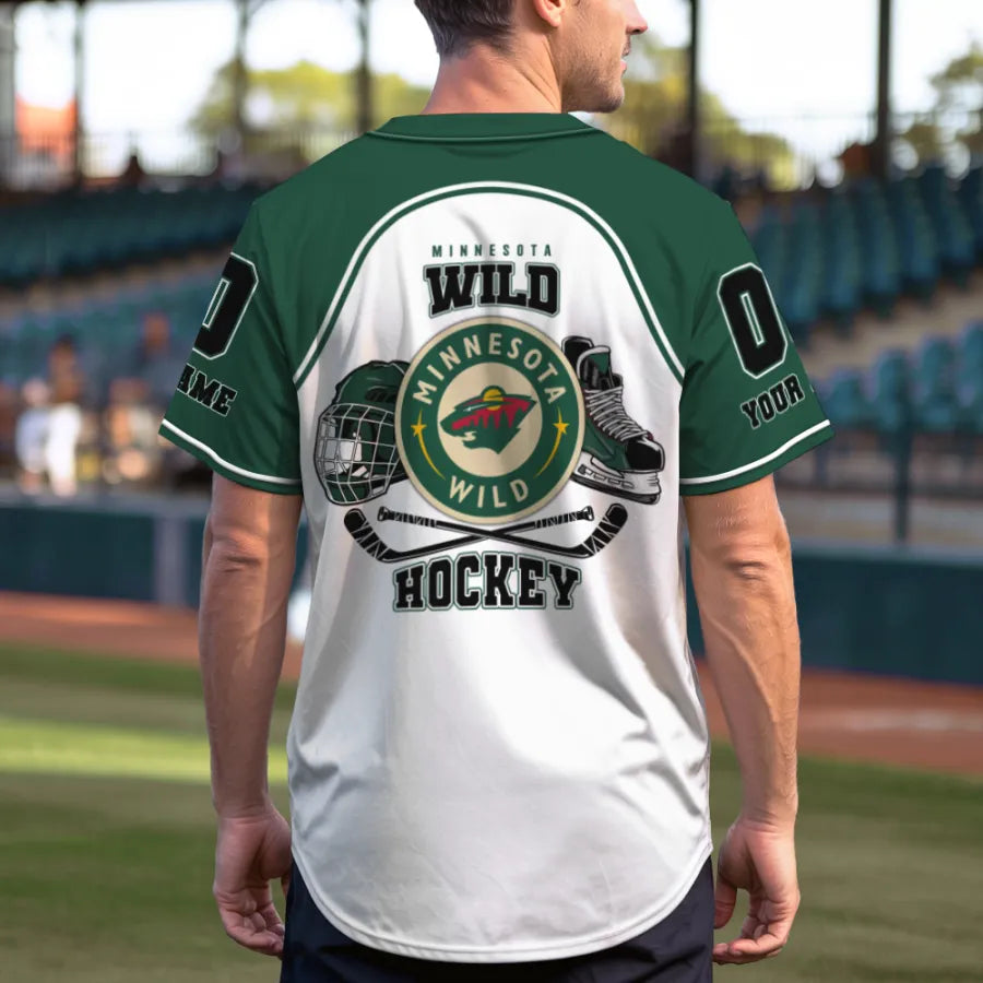 Limited Edition – Customized NHL Minnesota Wild Baseball Jersey - Image 3