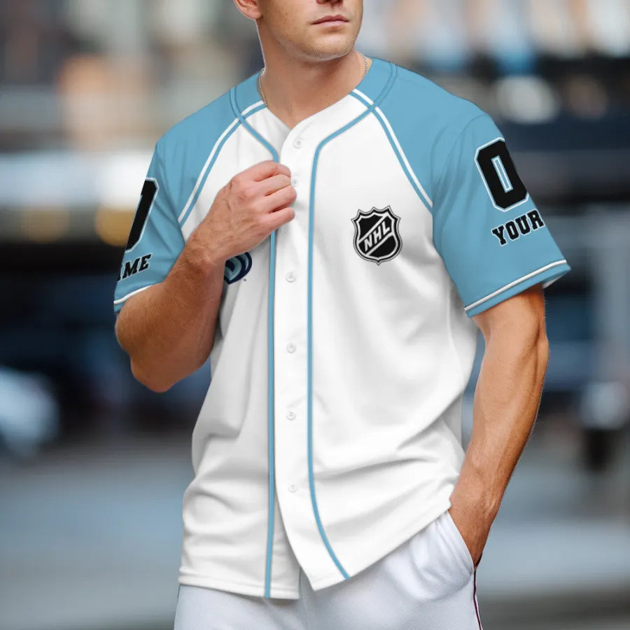 Limited Edition – Customized NHL Seattle Kraken Baseball Jersey - Image 2