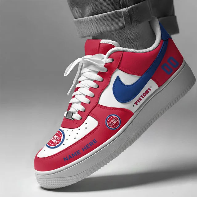Limited Edition – Customized NBA Detroit Pistons Af1 Shoes - Image 2