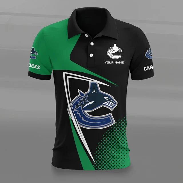 Limited Edition – Customized NHL Vancouver Canucks Polo Shirt - Image 2