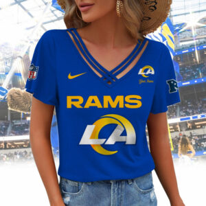Limited Edition – Customized NFL Los Angeles Rams V-Neck Shirt