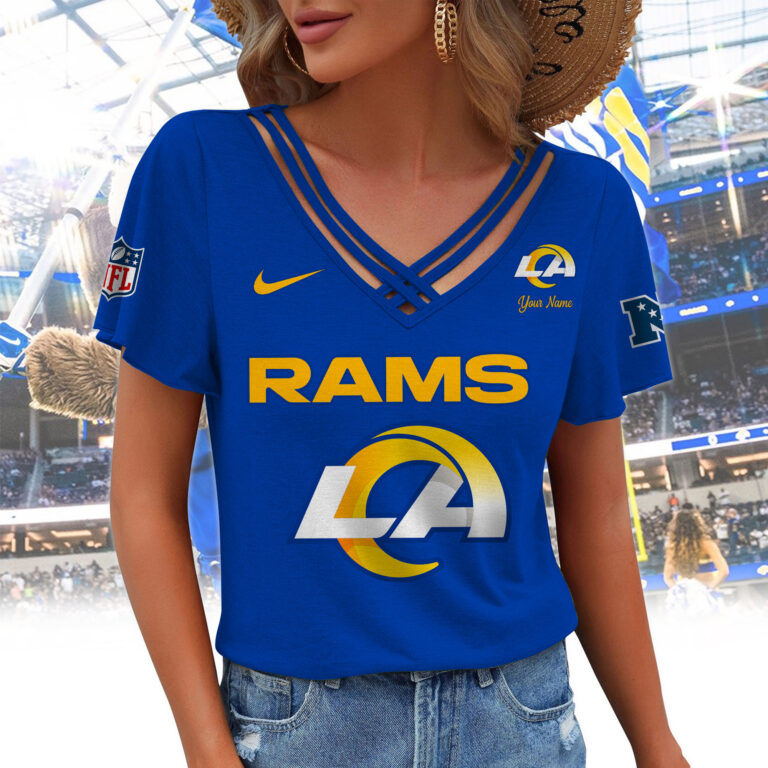 Limited Edition – Customized NFL Los Angeles Rams V-Neck Shirt