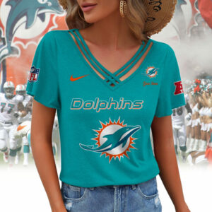 Limited Edition – Customized NFL Miami Dolphins V-Neck Shirt