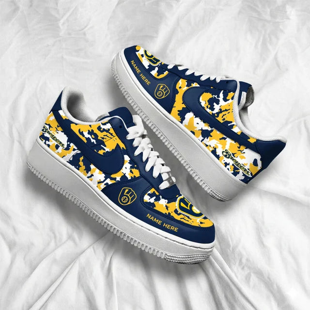 Limited Edition – Customized MLB Milwaukee Brewers Af1 Shoes - Image 3