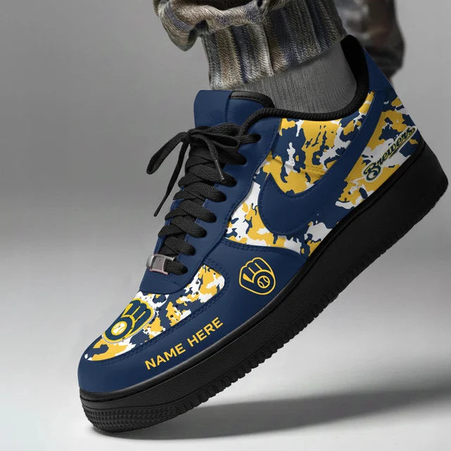Limited Edition – Customized MLB Milwaukee Brewers Af1 Shoes - Image 2