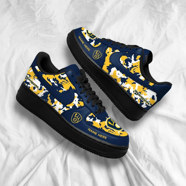 Limited Edition – Customized MLB Milwaukee Brewers Af1 Shoes - Image 4
