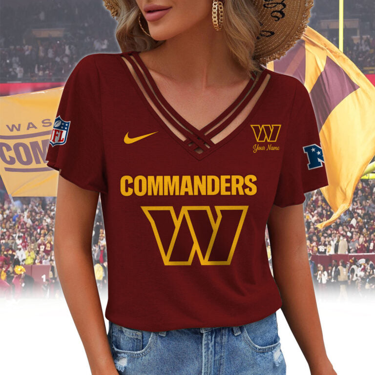 Limited Edition – Customized NFL Washington Commanders V-Neck Shirt
