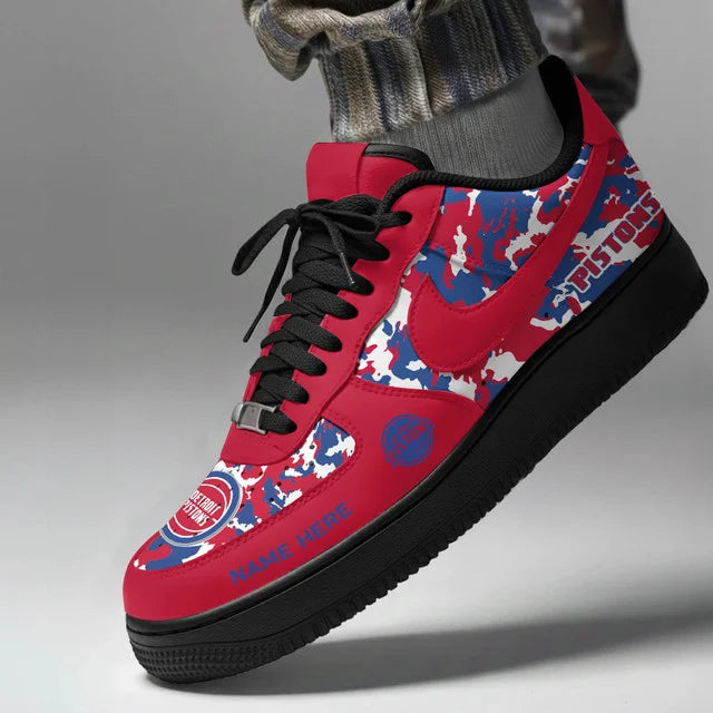 Limited Edition – Customized NBA Detroit Pistons Af1 Shoes - Image 2