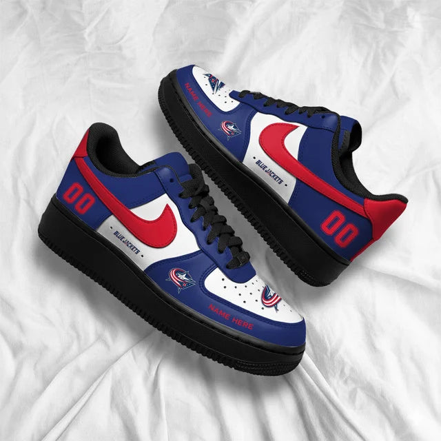 Limited Edition – Customized NHL Columbus Blue Jackets Af1 Shoes - Image 3
