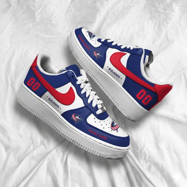 Limited Edition – Customized NHL Columbus Blue Jackets Af1 Shoes - Image 4