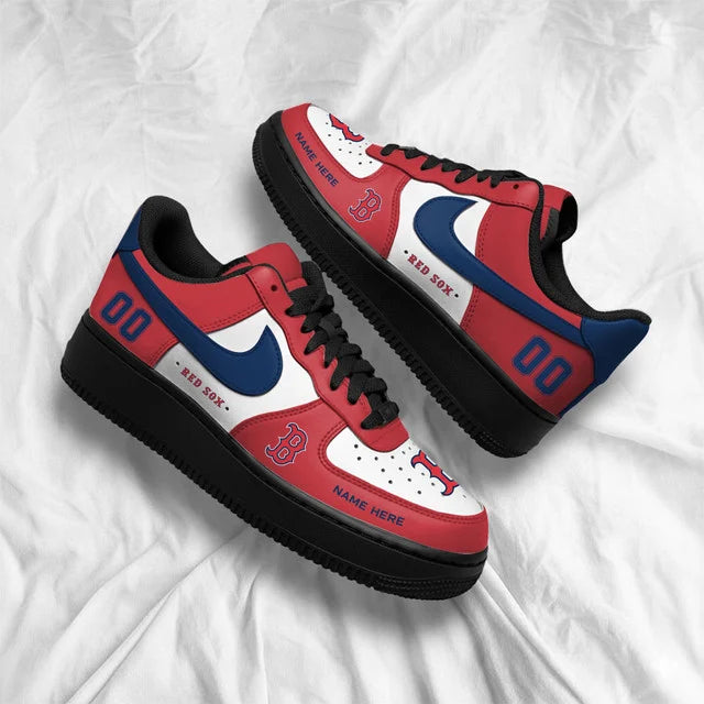 Limited Edition – Customized MLB Boston Red Sox Af1 Shoes - Image 3