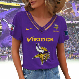Limited Edition – Customized NFL Minnesota Vikings V-Neck Shirt