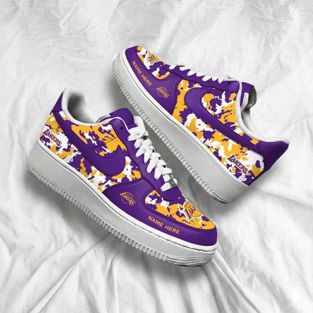 Limited Edition – Customized NBA Los Angeles Lakers Af1 Shoes - Image 3