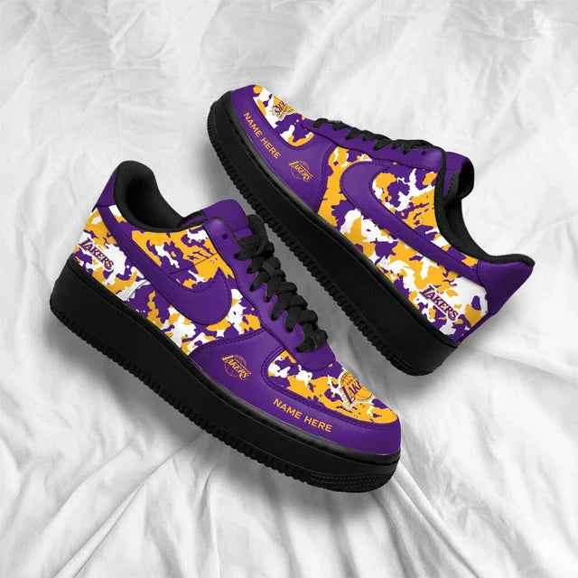 Limited Edition – Customized NBA Los Angeles Lakers Af1 Shoes - Image 4
