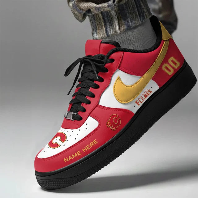 Limited Edition – Customized NHL Calgary Flames Af1 Shoes