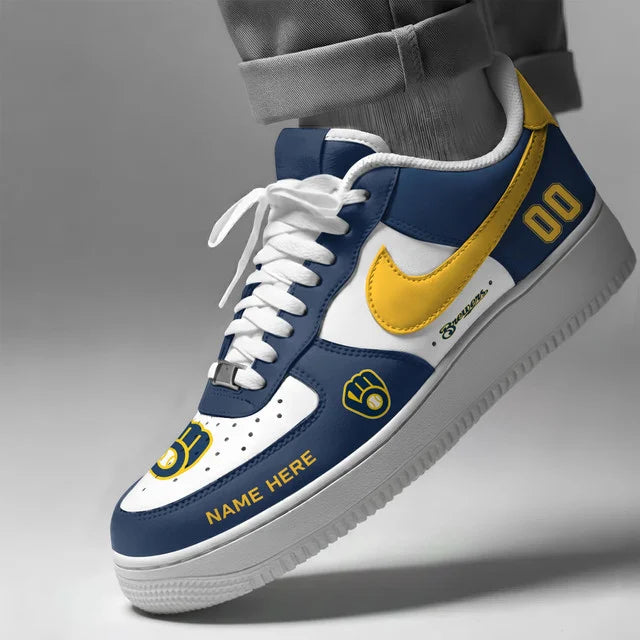 Limited Edition – Customized MLB Milwaukee Brewers Af1 Shoes - Image 2
