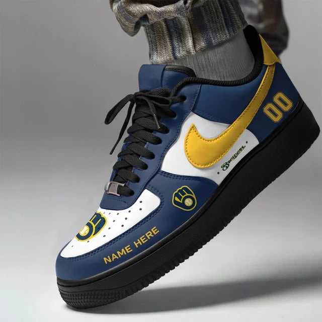 Limited Edition – Customized MLB Milwaukee Brewers Af1 Shoes