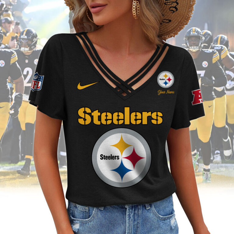 Limited Edition – Customized NFL Pittsburgh Steelers V-Neck Shirt