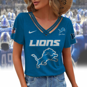 Limited Edition – Customized NFL Detroit Lions V-Neck Shirt