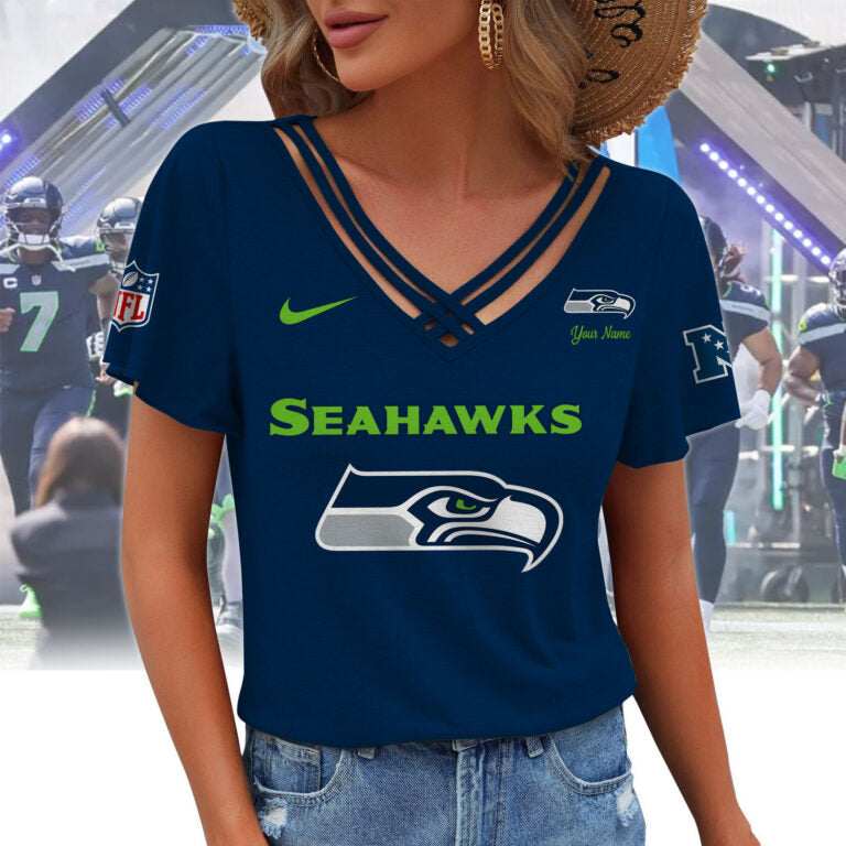 Limited Edition – Customized NFL Seattle Seahawks V-Neck Shirt