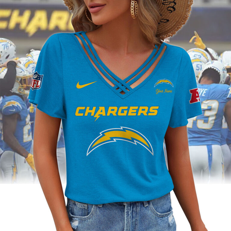Limited Edition – Customized NFL Los Angeles Chargers V-Neck Shirt