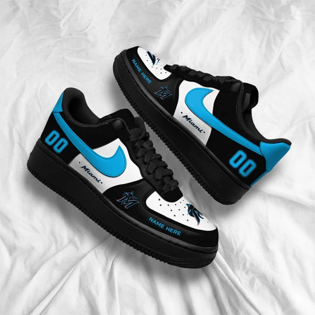 Limited Edition – Customized MLB Miami Marlins Af1 Shoes - Image 3