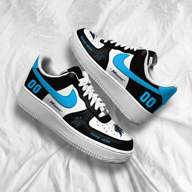 Limited Edition – Customized MLB Miami Marlins Af1 Shoes - Image 4