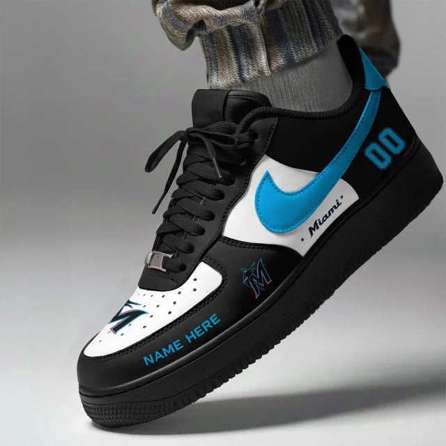 Limited Edition – Customized MLB Miami Marlins Af1 Shoes