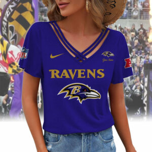 Limited Edition – Customized NFL Baltimore Ravens V-Neck Shirt