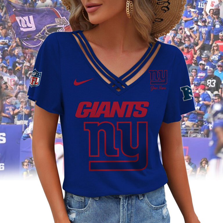 Limited Edition – Customized NFL New York Giants V-Neck Shirt