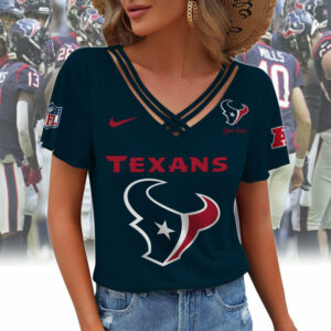 Limited Edition – Customized NFL Houston Texans V-Neck Shirt