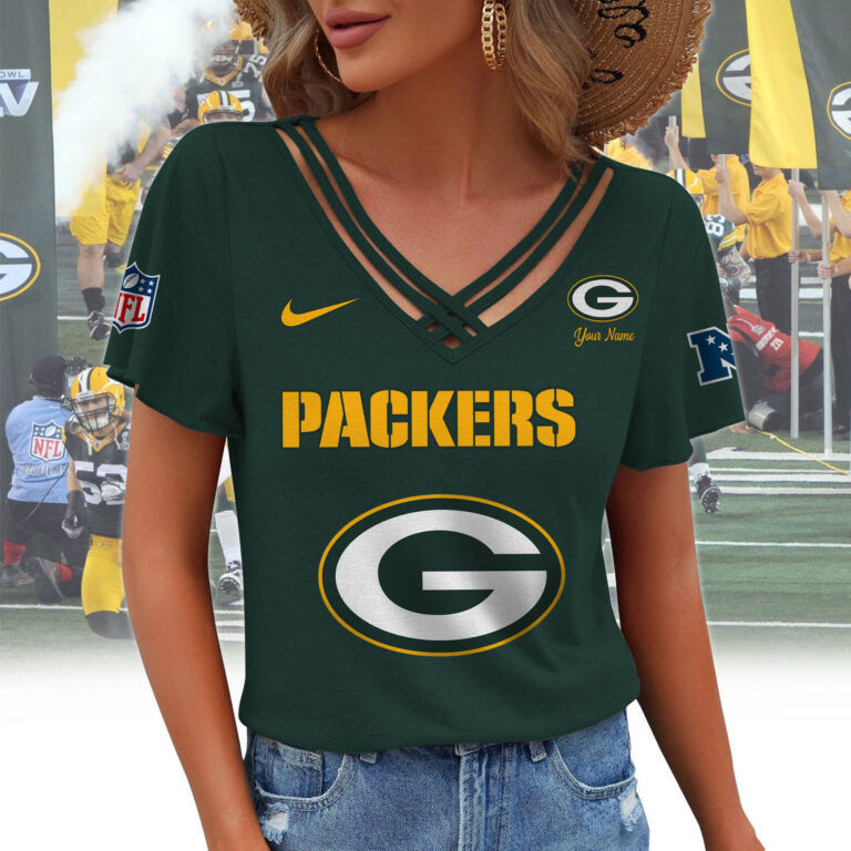 Limited Edition – Customized NFL Green Bay Packers V-Neck Shirt