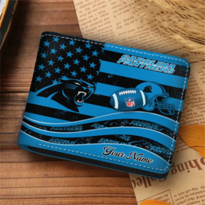Limited Edition – Customized NFL Carolina Panthers Leather Wallet