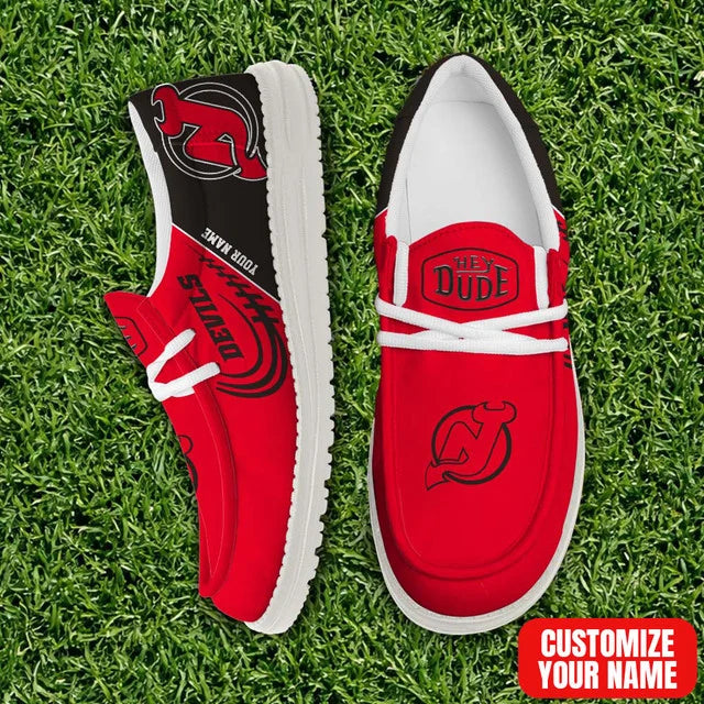 Limited Edition – Customized NHL New Jersey Devils Premium Loafer Shoes - Image 2