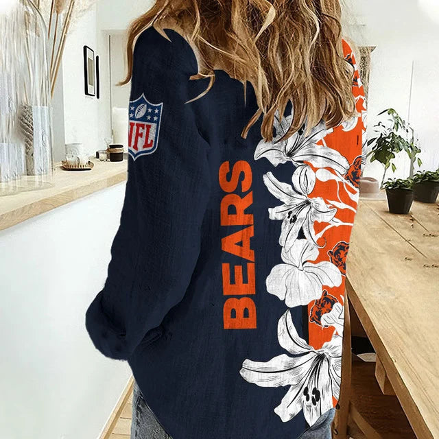 Limited Edition – Customized NFL Chicago Bears Women Casual Shirt For Fan - Image 2