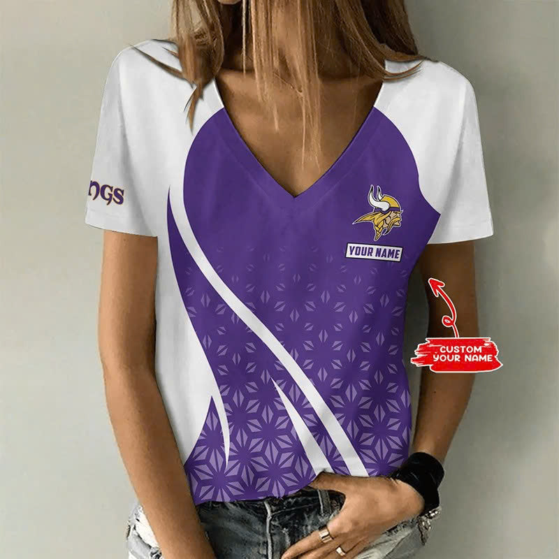 Limited Edition – Customized NFL Minnesota Vikings V-Neck Female Shirt
