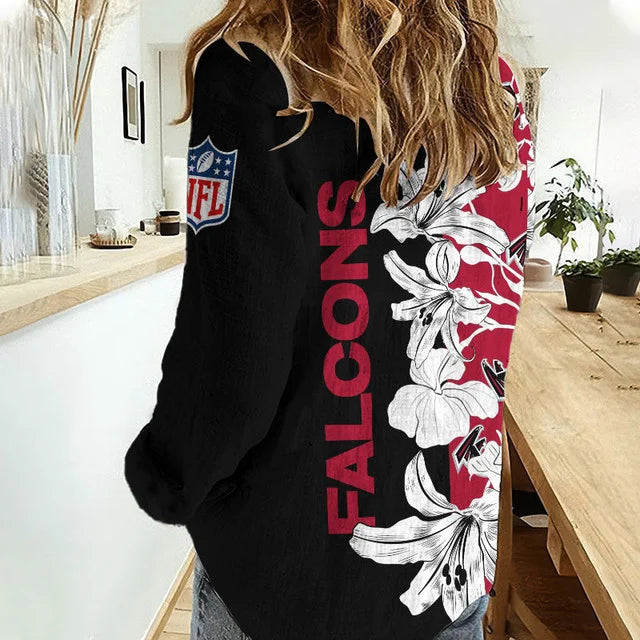 Limited Edition – Customized NFL Atlanta Falcons Women Casual Shirt For Fan - Image 2