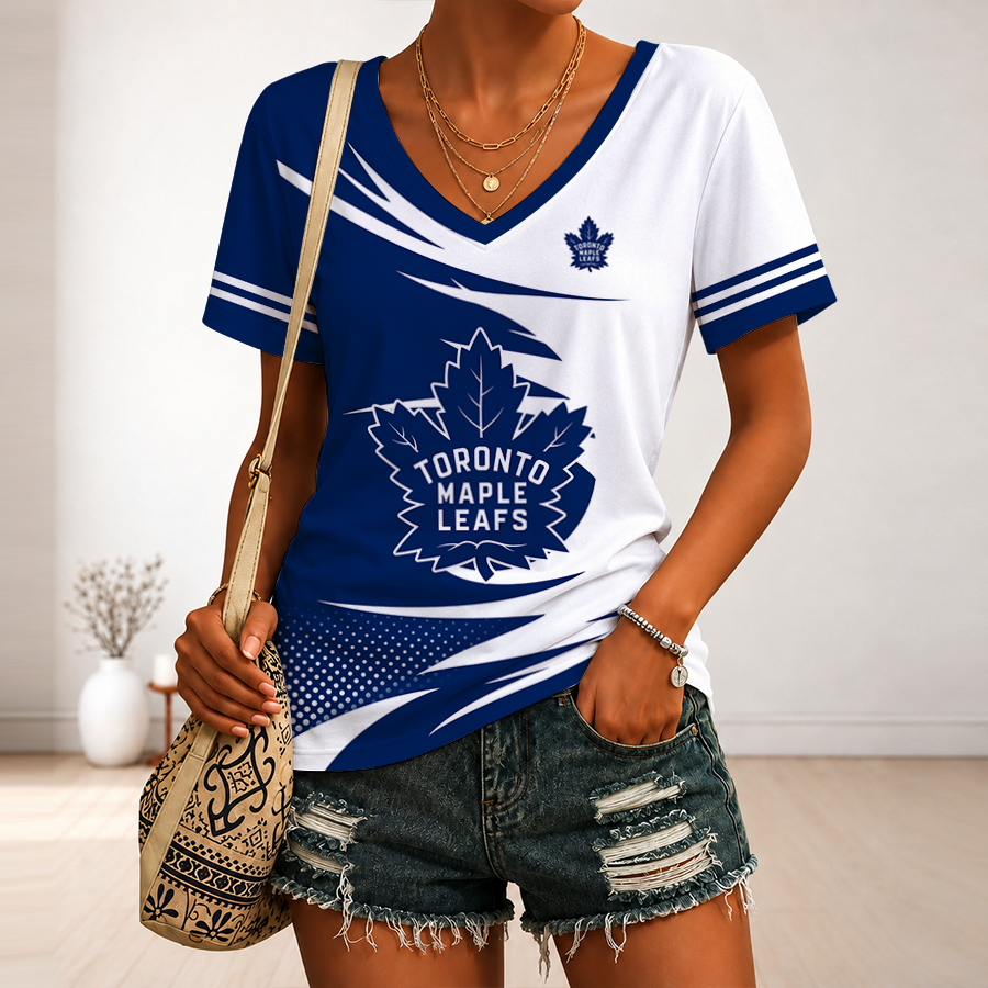Limited Edition – Customized NHL Toronto Maple Leafs V-Neck Female Shirt
