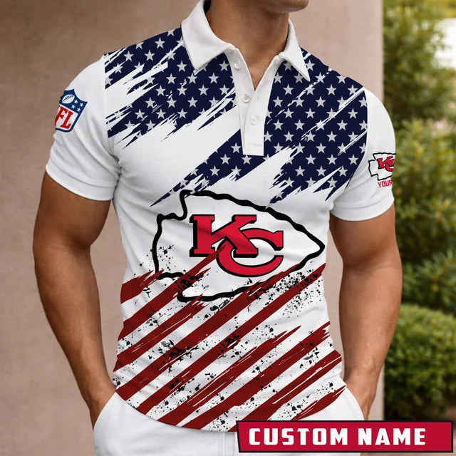 Limited Edition – Customized NFL Kansas City Chiefs Polo Shirt - Image 2
