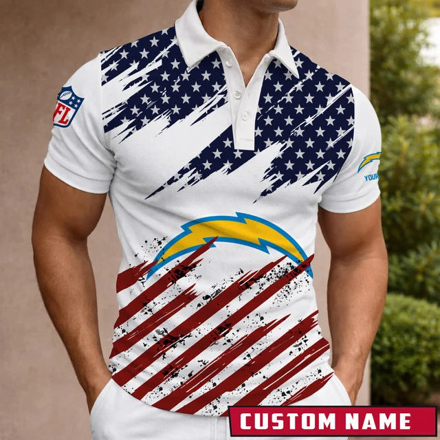 Limited Edition – Customized NFL Los Angeles Chargers Polo Shirt - Image 2