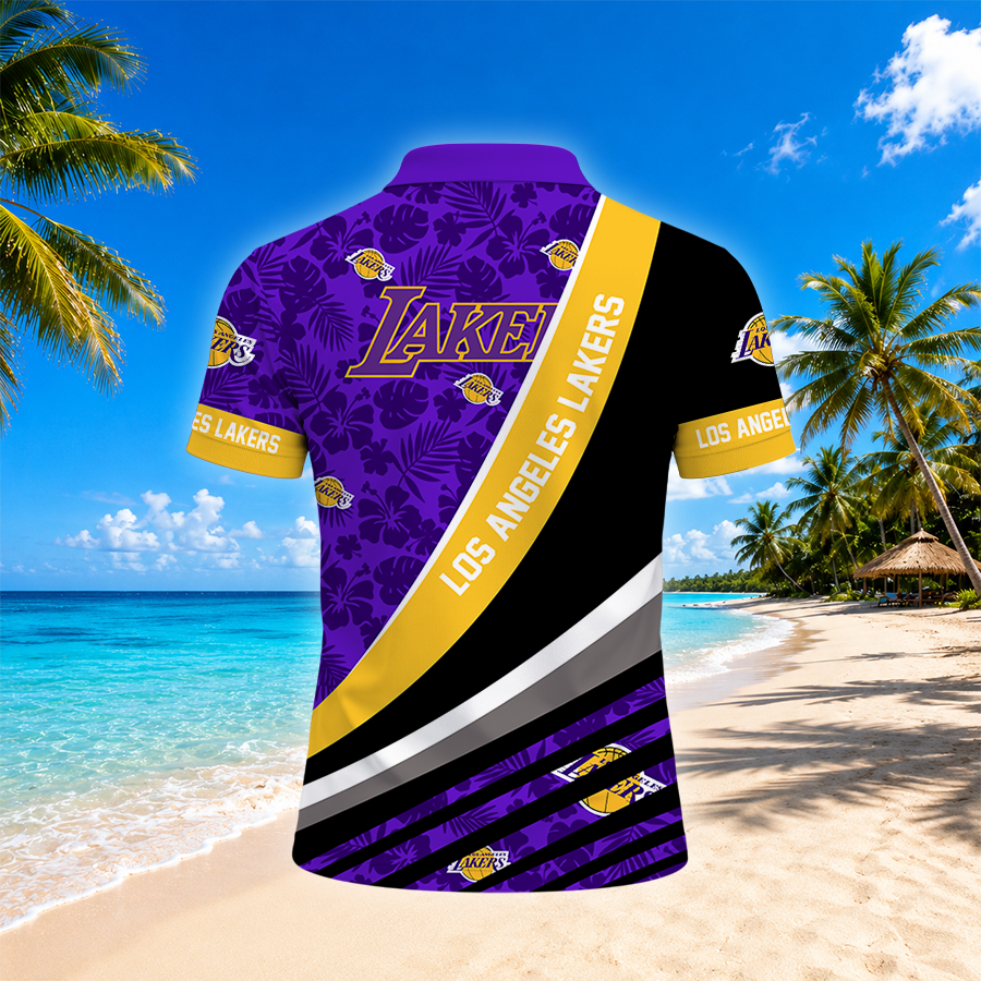 Limited Edition – Customized NBA Los Angeles Lakers Polo Shirt - Image 2