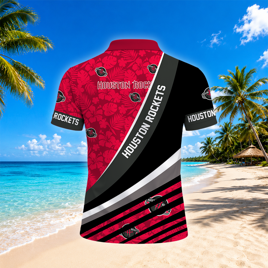 Limited Edition – Customized NBA Houston Rockets Polo Shirt - Image 2