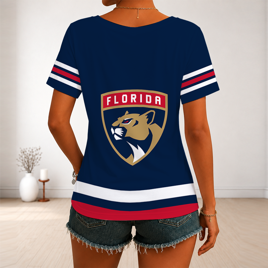 Limited Edition – Customized NHL Florida Panthers V-Neck Female Shirt - Image 2